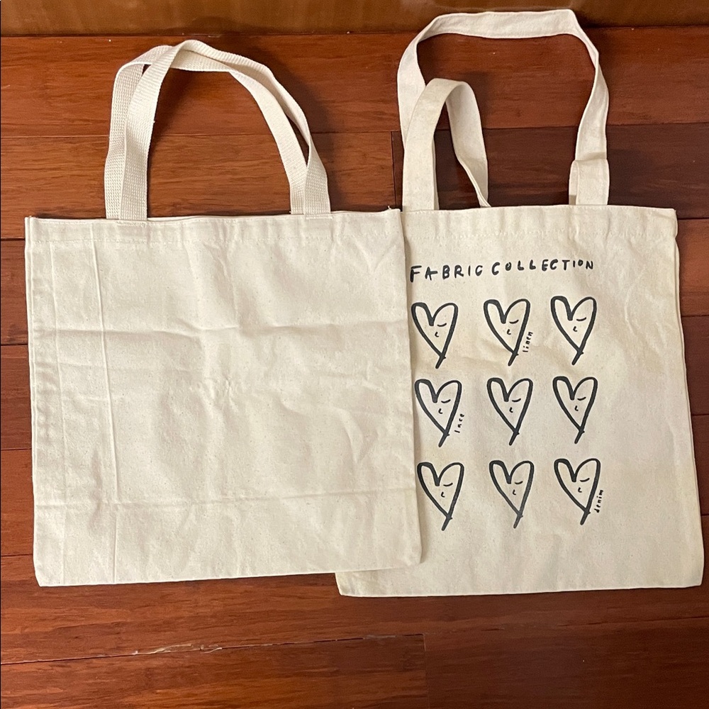 Canvas Tote Bags with Heart Design